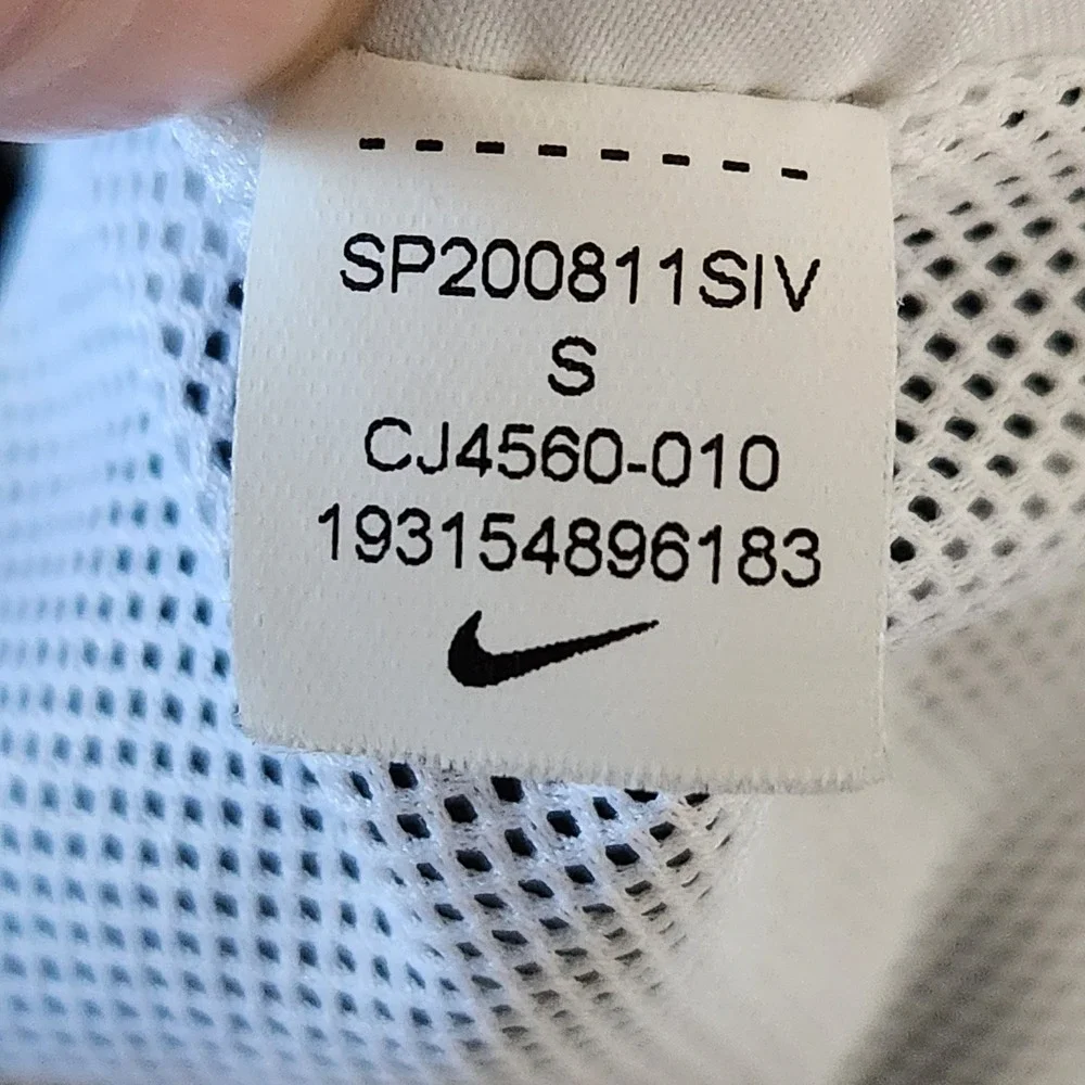 Nike Windbreaker Jacket Mens Small Black White Gray Colorblock Full Zip Hood